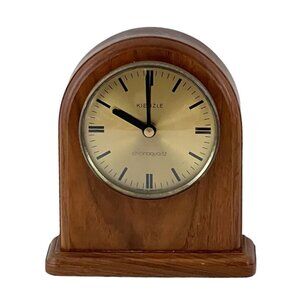 Kienzle Chronoquartz Mantle Table Clock Wood Schmidt Germany Vintage Works